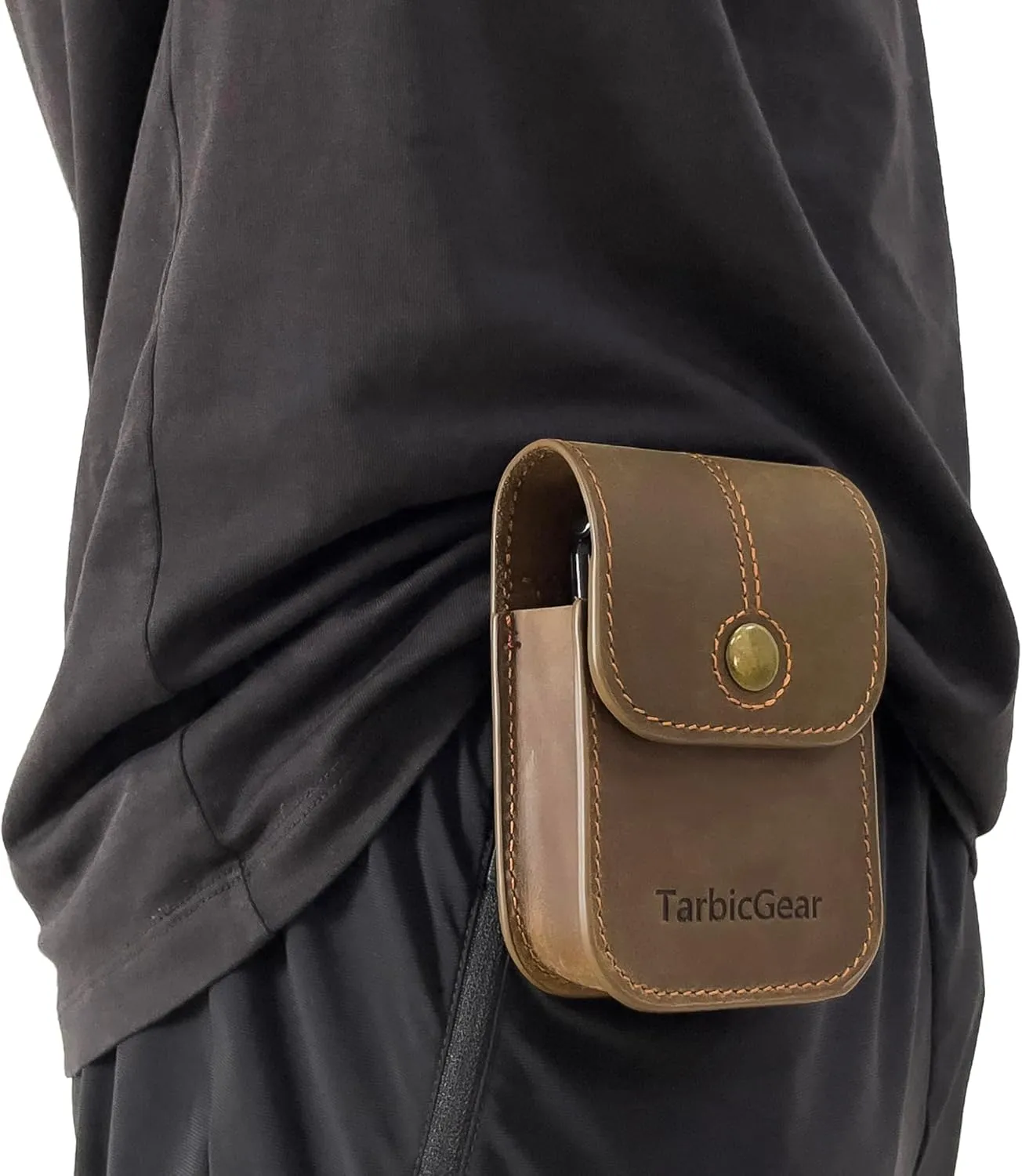 Leather Kyocera, Nokia, Sonim Flip Phone Case - Magnetic Pouch, TCL Flip Case - Brown - With Belt Clip