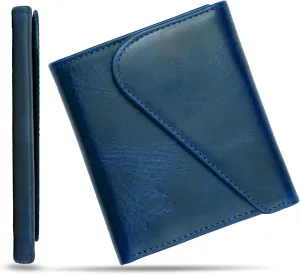 Leather RFID Wallet for Men, Slim Leather Mens Wallet, Handcraft Men's Wallets, Card Cases & Money Organizers, Magnetic Closure Sleek RFID Blocking Thin Mens Wallets with 9-12 Card Slots & Gift Box