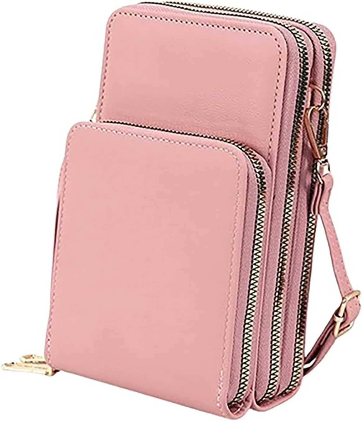 Leather Small Crossbody Bag,Mini Messenger Shoulder Handbag Purse - Lightweight Compact Phone Bag