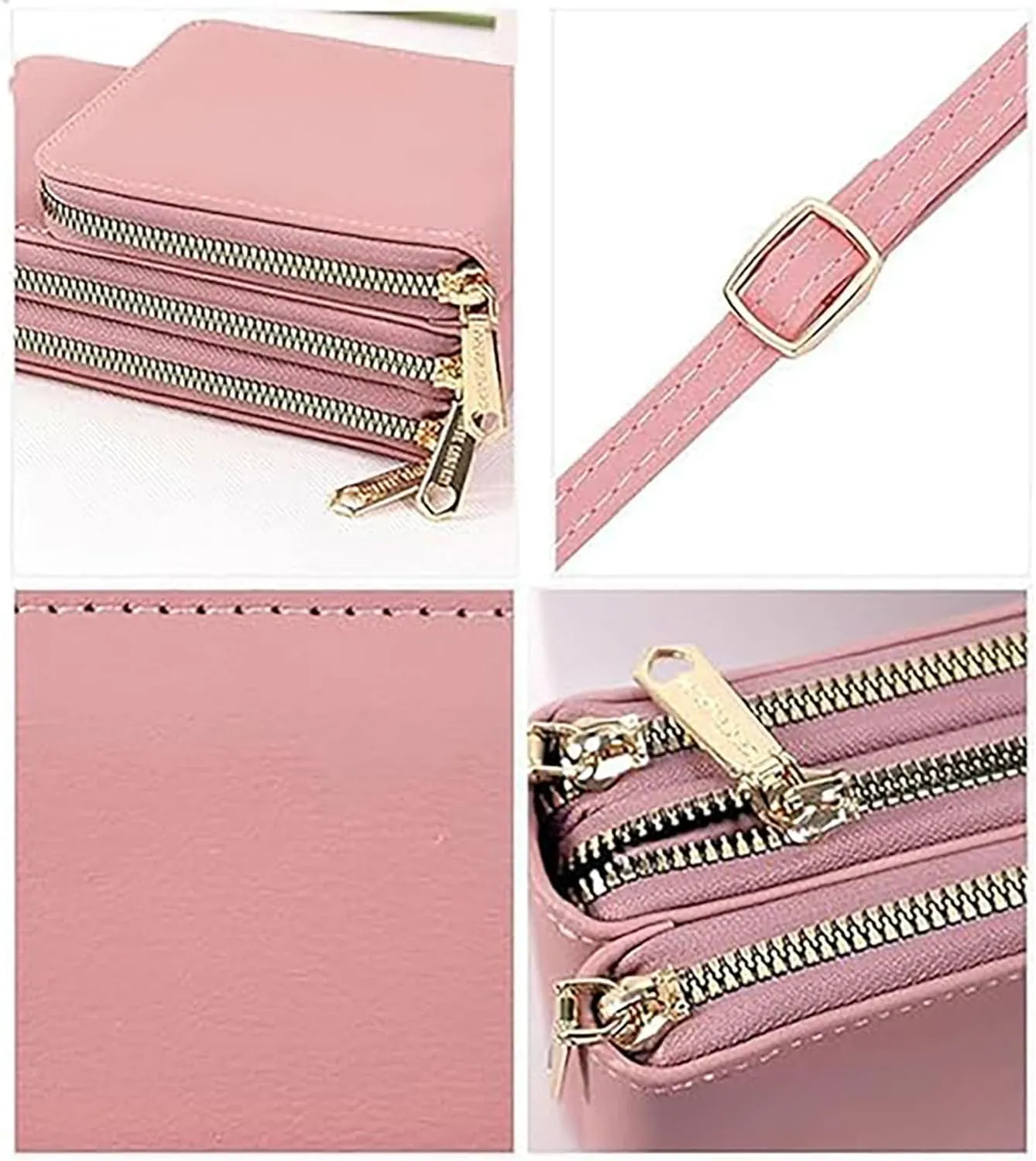 Leather Small Crossbody Bag,Mini Messenger Shoulder Handbag Purse - Lightweight Compact Phone Bag
