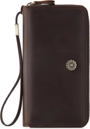 Leather Wallet For Women RFID Blocking Wallet Women Large Capacity Wristlet Clutch Wallets Credit Card Holder Purse