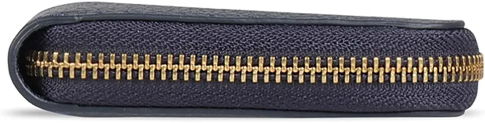 Leather Zippered Clutch with Phone Compatible Slots