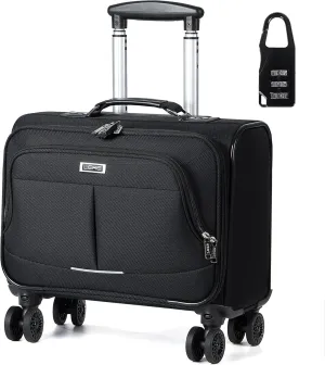 Lekebobor Rolling Laptop Bag Rolling Laptop Briefcase on Wheels for Women Fits Up to 15.6Inch computer Bags Water Resistant for Work Travel and Business, Black