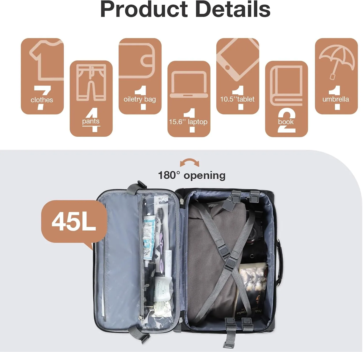 Lekebobor Rolling Laptop Bag Rolling Laptop Briefcase on Wheels for Women Fits Up to 17.3Inch computer Bags Water Resistant for Work Travel and Business, Black