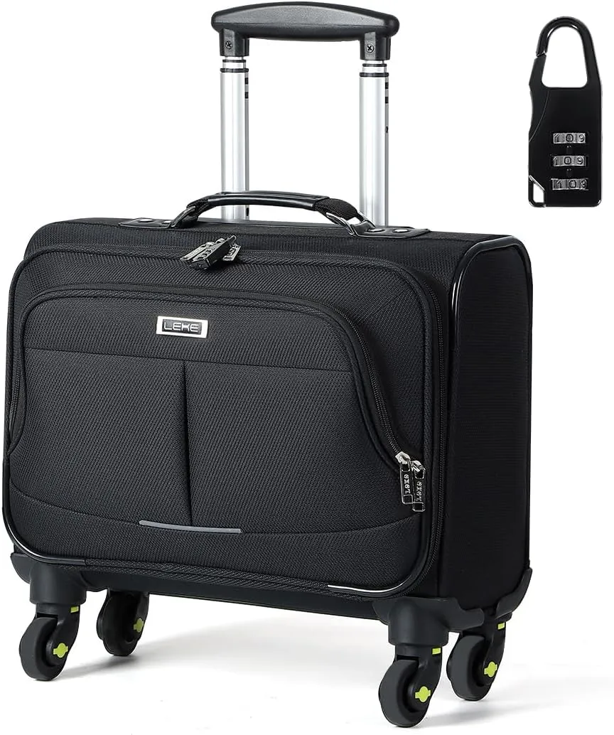 Lekebobor Rolling Laptop Bag Rolling Laptop Briefcase on Wheels for Women Fits Up to 17.3Inch computer Bags Water Resistant for Work Travel and Business, Black
