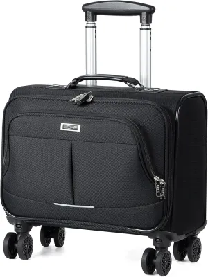 Lekebobor Rolling Laptop Bag With a Compact Combination Lock，Rolling Laptop Briefcase on Wheels for Women/Men Fits Up to 15.6Inch computer Bags Water Resistant for Work Travel and Business, Black