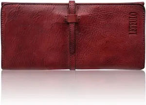 LETEULO Wallets for Women Genuine Leather Card Organizer Dip Dye Coin Purse Ladies Ultrathin Wallets