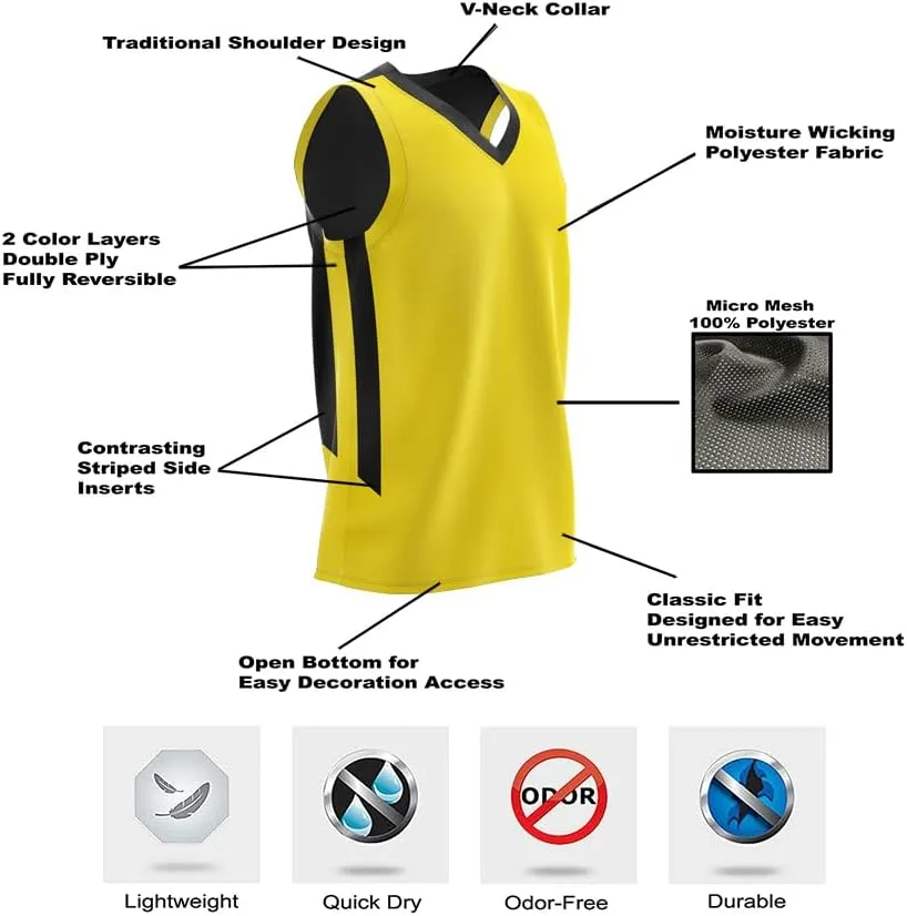 Liberty Imports Reversible Men's Mesh Athletic Basketball Jersey Single for Team Scrimmage