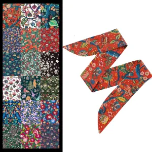 Liberty London Holiday/Christmas Scarf - Skinny Scarf Tie Headband, Handbag/Purse flair - Holiday/Christmas Tana Lawn Cotton - Choose length - 20 prints