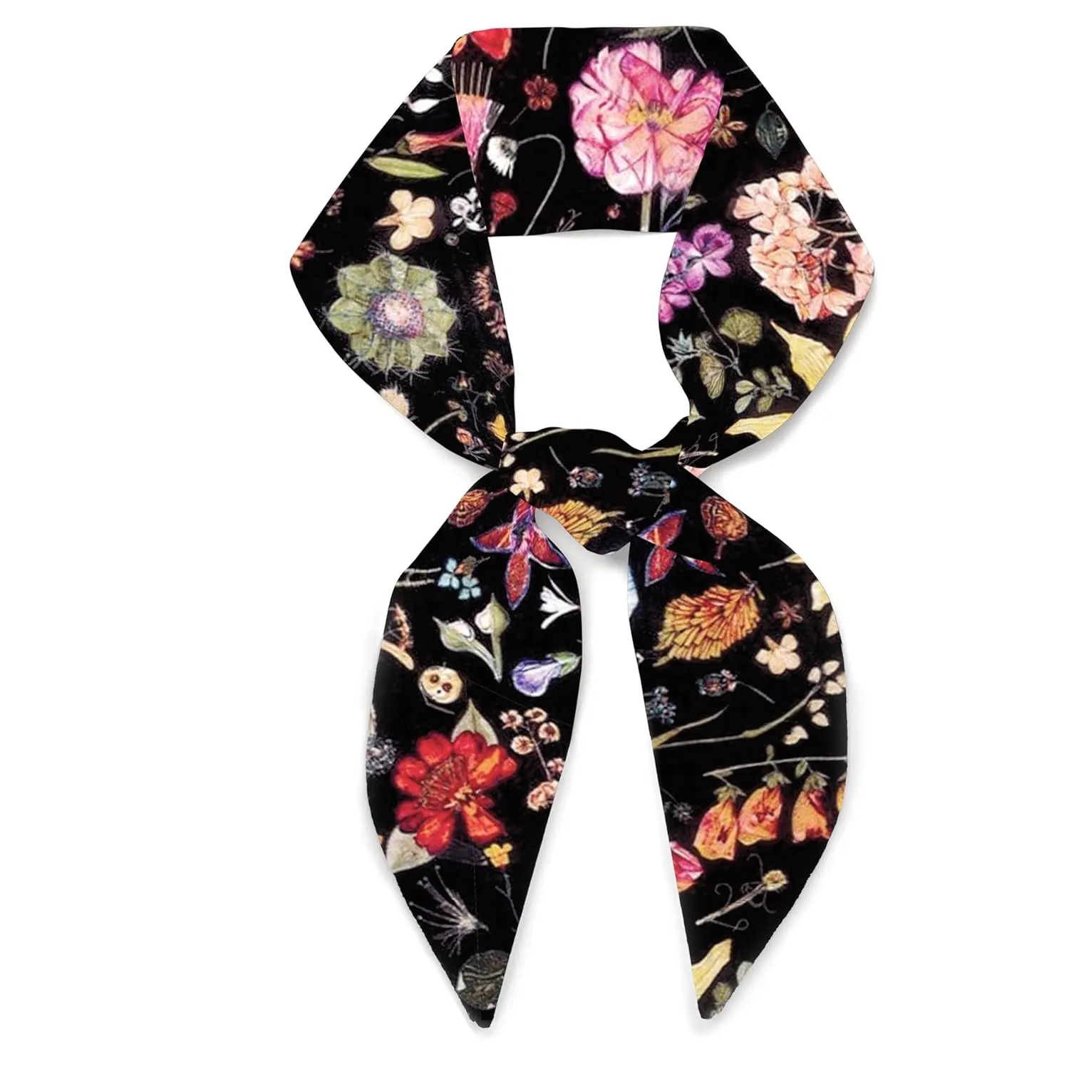 Liberty London Purse, Head, or Neck Scarf - "Floral Eve" Skinny Scarf - Headband, Handbag, Purse Handle - Silky Tana Lawn Cotton - Choose Length