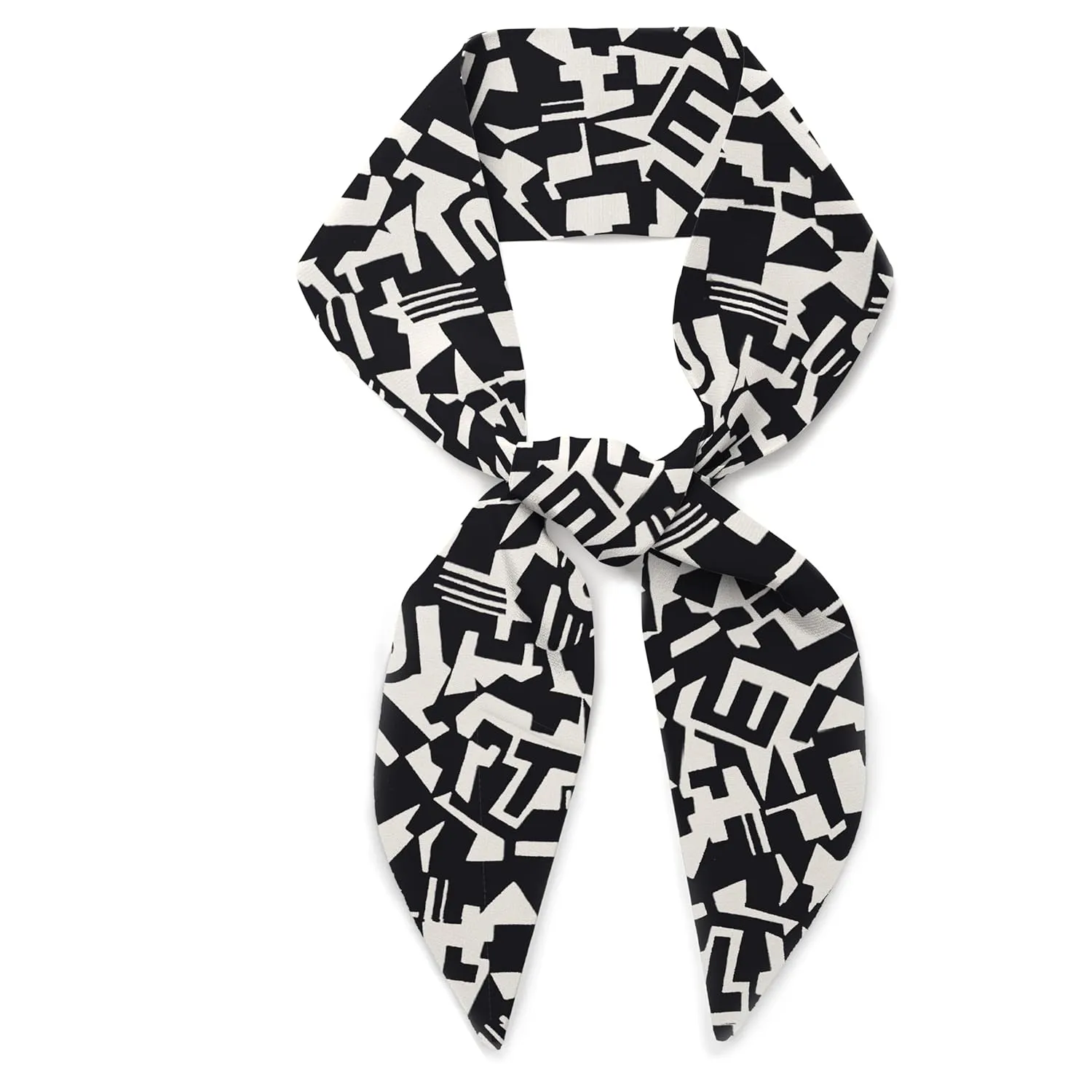 Liberty London Scarf - Liberty Future Black & White Skinny Scarf Headband, Handbag/Purse flair - Tana Lawn Cotton - Choose Length