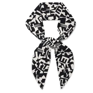 Liberty London Scarf - Liberty Future Black & White Skinny Scarf Headband, Handbag/Purse flair - Tana Lawn Cotton - Choose Length