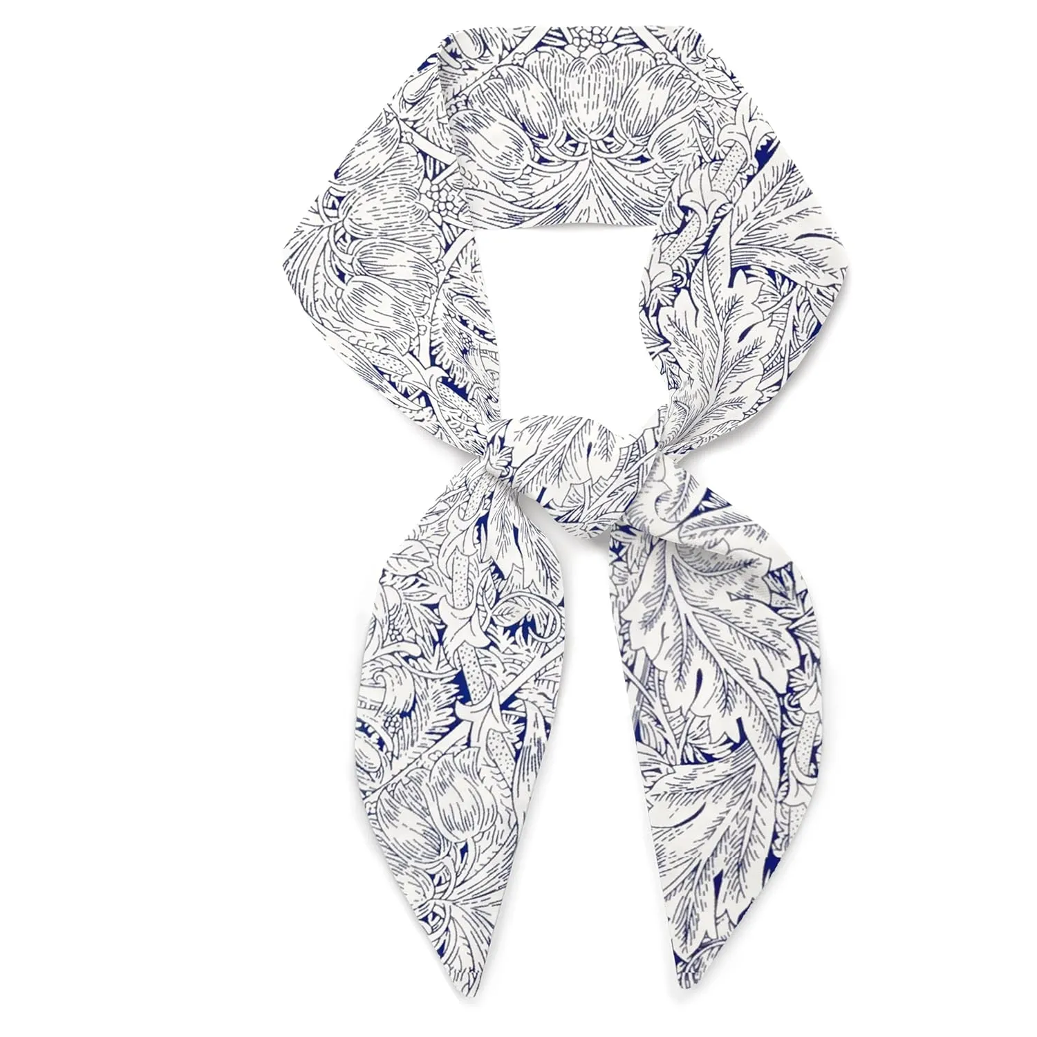 Liberty London Scarf - "Morris Indigo" WIlliam Morris Botanical Skinny Scarf Headband, Handbag/Purse flair - Tana Lawn Cotton - Choose Length