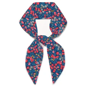 Liberty London Scarf - "Wiltshire" Red & Blue Skinny Scarf, Tie Headband, Handbag/Purse flair/wrap - Tana Lawn Cotton - Choose Length