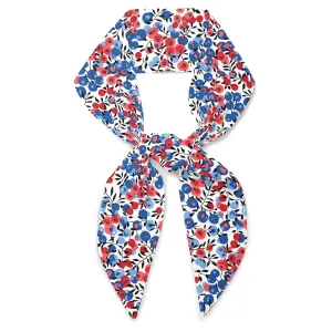 Liberty London Scarf - "Wiltshire" Red White & Blue Skinny Scarf, Tie Headband, Handbag/Purse flair/wrap - Tana Lawn Cotton - Choose Length