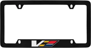 License Frame Inc. Cadillac V-Series Black Coated Metal Bottom Engraved License Plate Frame Holder