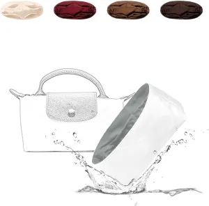 Lightweight Purse Insert Compatible with Long-champ Le Pliage Mini Handbag, Waterproof Dupontpaper Surface and Silky Satin Lining (Mini, Peral Grey)