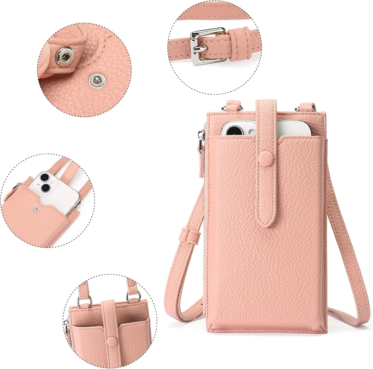 Lightweight Small Crossbody Bags for Women Vegan Leather Cell Phone Purses with Adjustable Strap and Card Slots