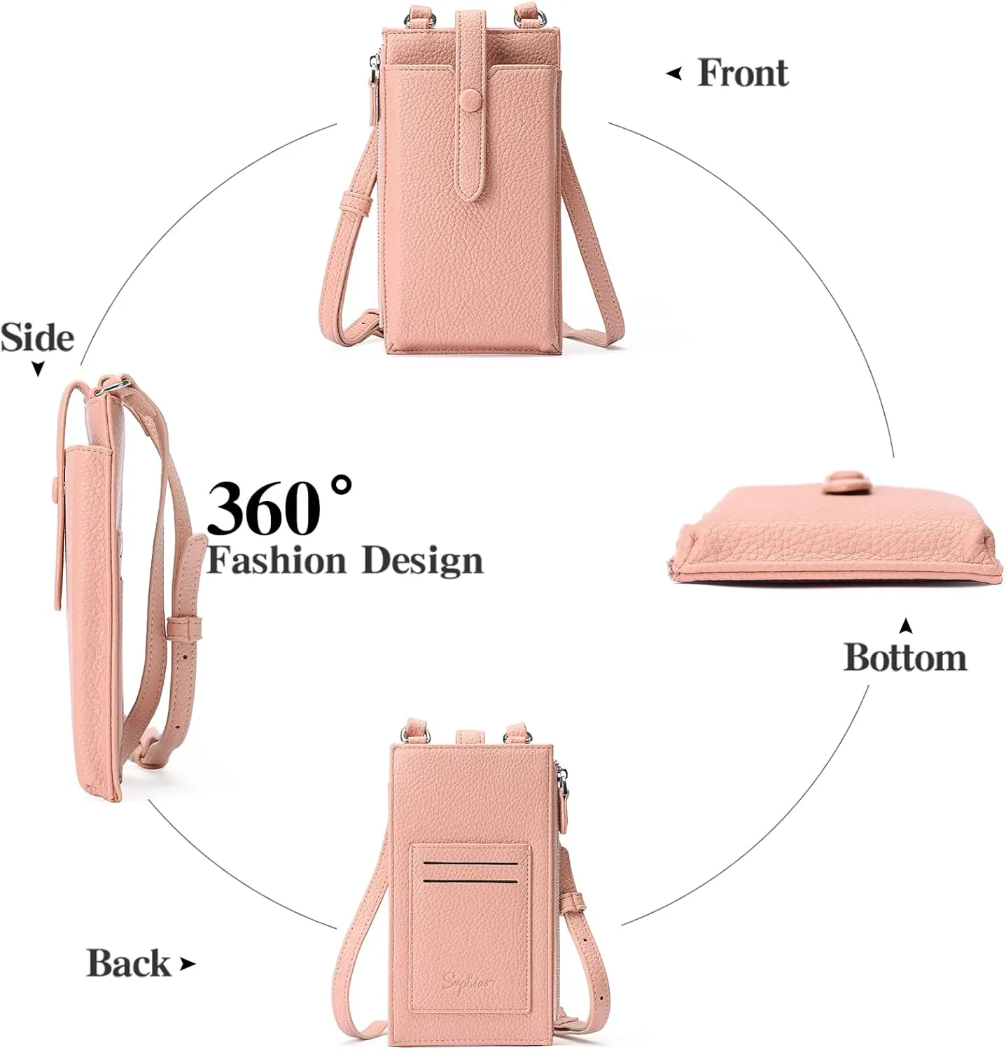 Lightweight Small Crossbody Bags for Women Vegan Leather Cell Phone Purses with Adjustable Strap and Card Slots