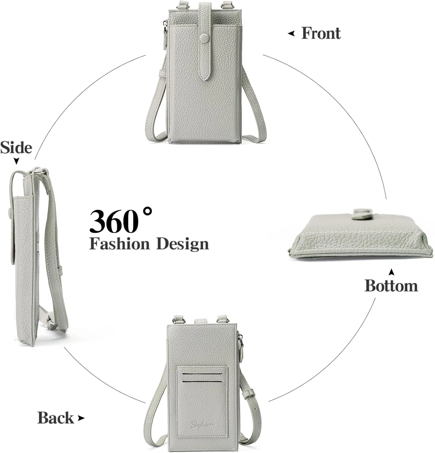 Lightweight Small Crossbody Bags for Women Vegan Leather Cell Phone Purses with Adjustable Strap and Card Slots