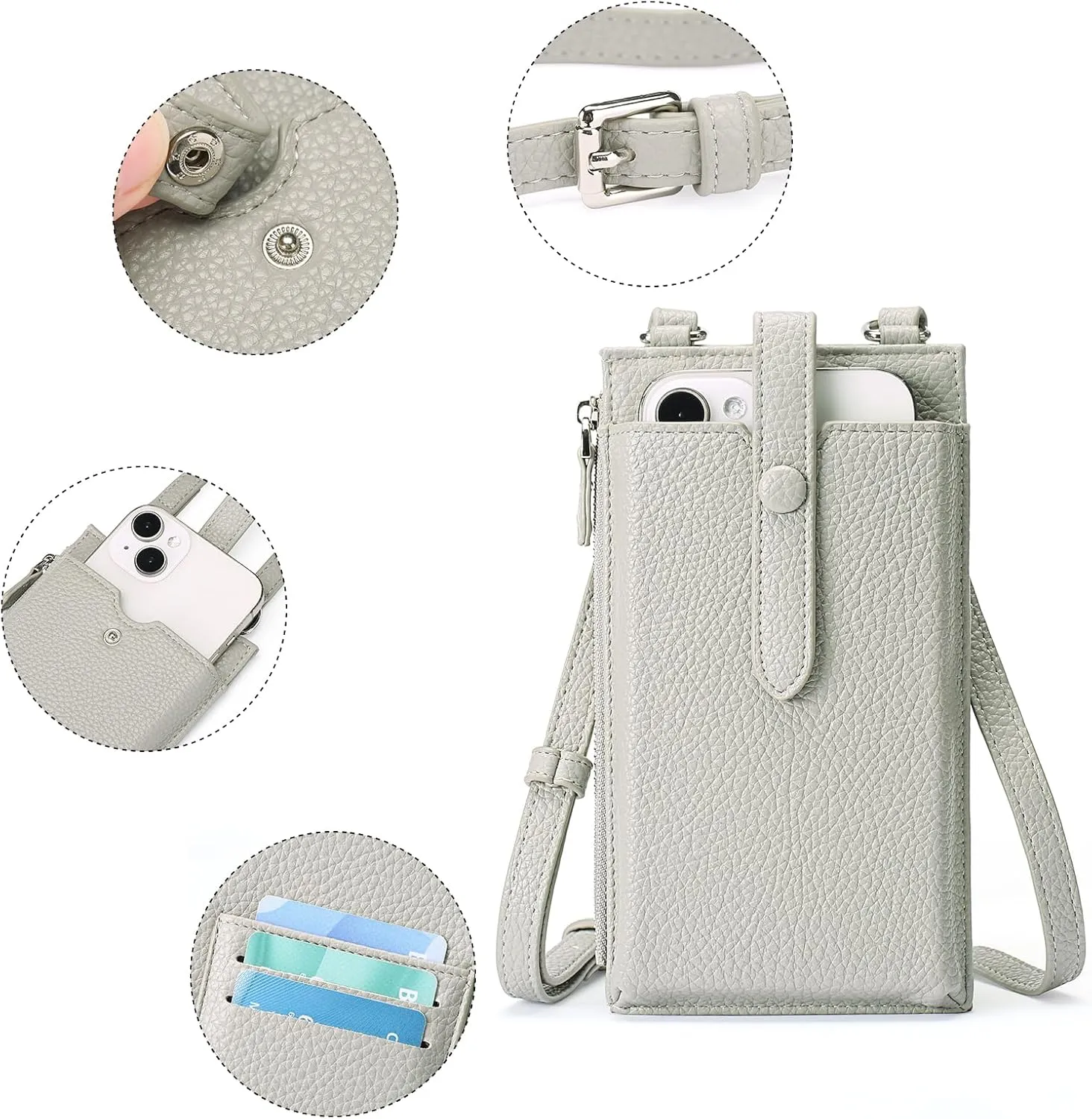 Lightweight Small Crossbody Bags for Women Vegan Leather Cell Phone Purses with Adjustable Strap and Card Slots