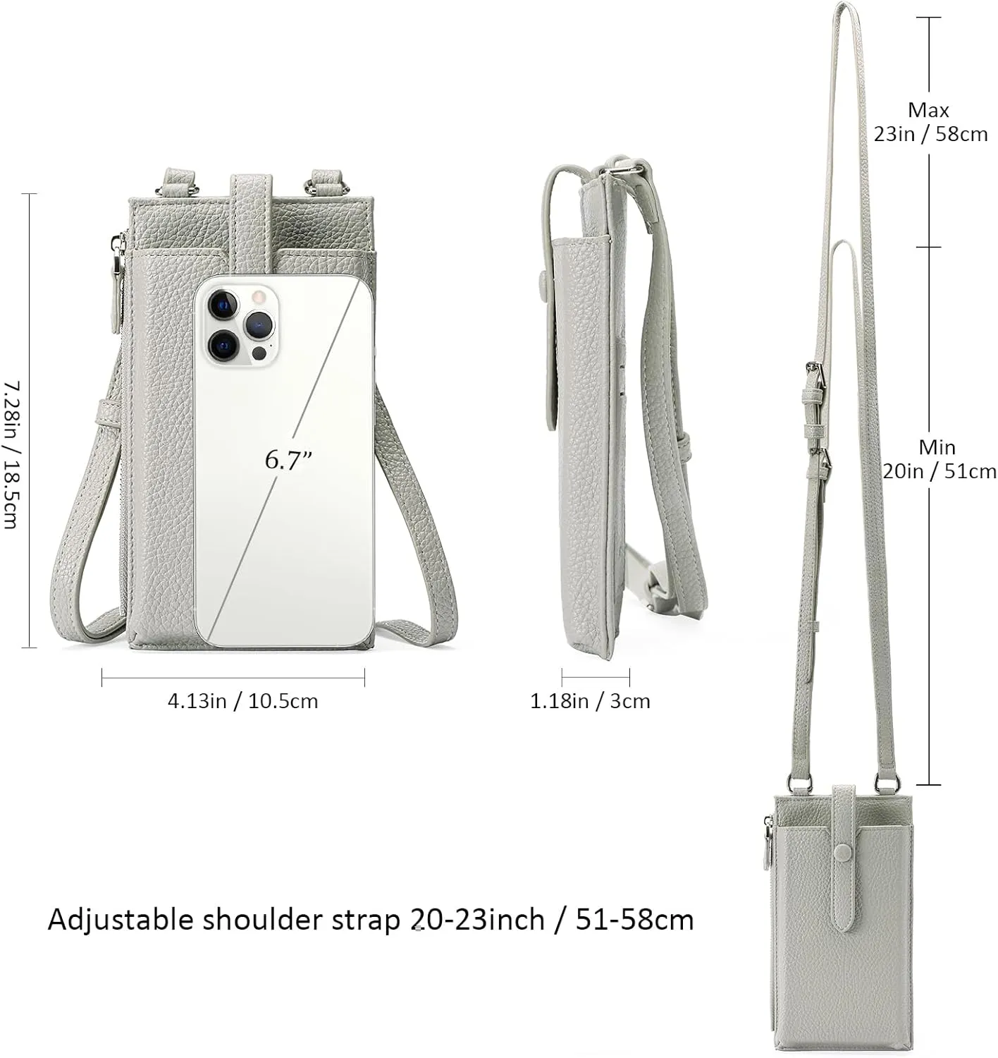 Lightweight Small Crossbody Bags for Women Vegan Leather Cell Phone Purses with Adjustable Strap and Card Slots