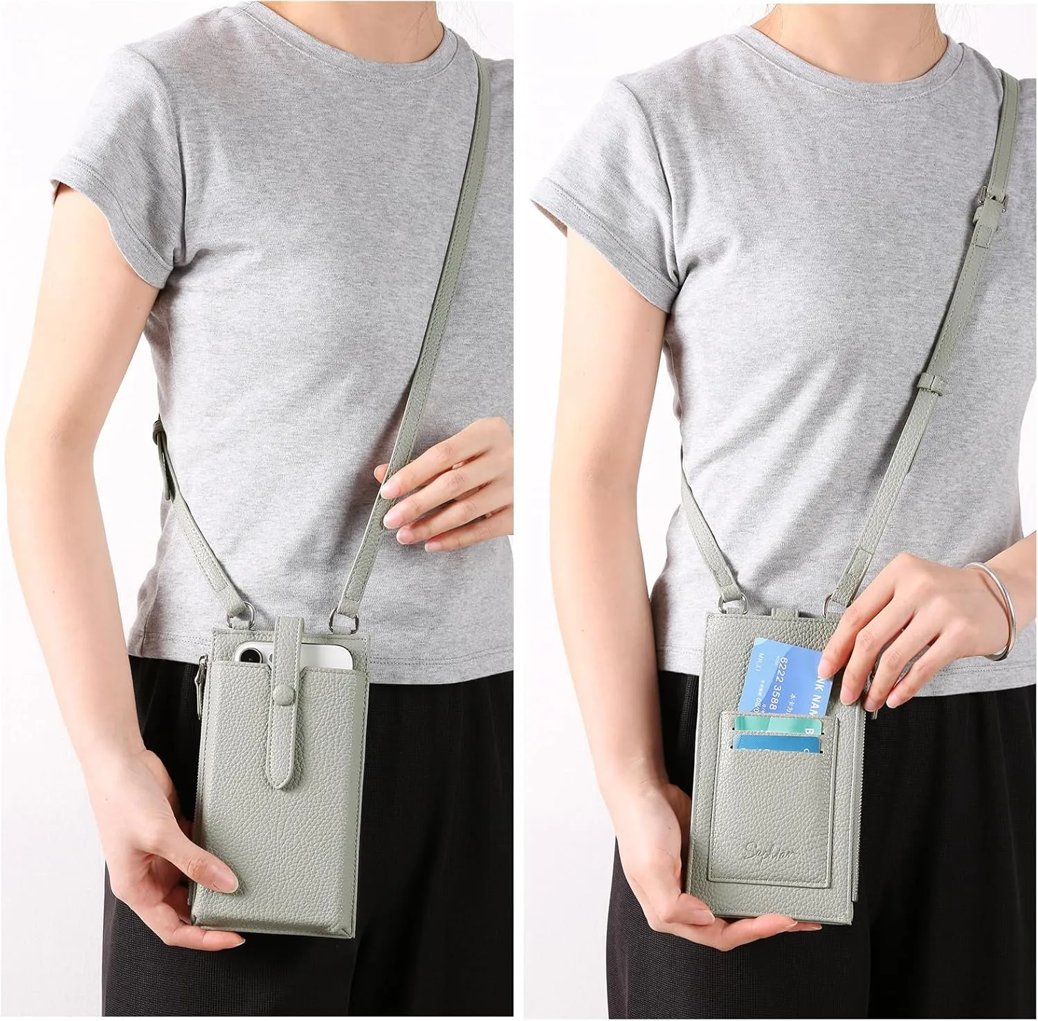 Lightweight Small Crossbody Bags for Women Vegan Leather Cell Phone Purses with Adjustable Strap and Card Slots