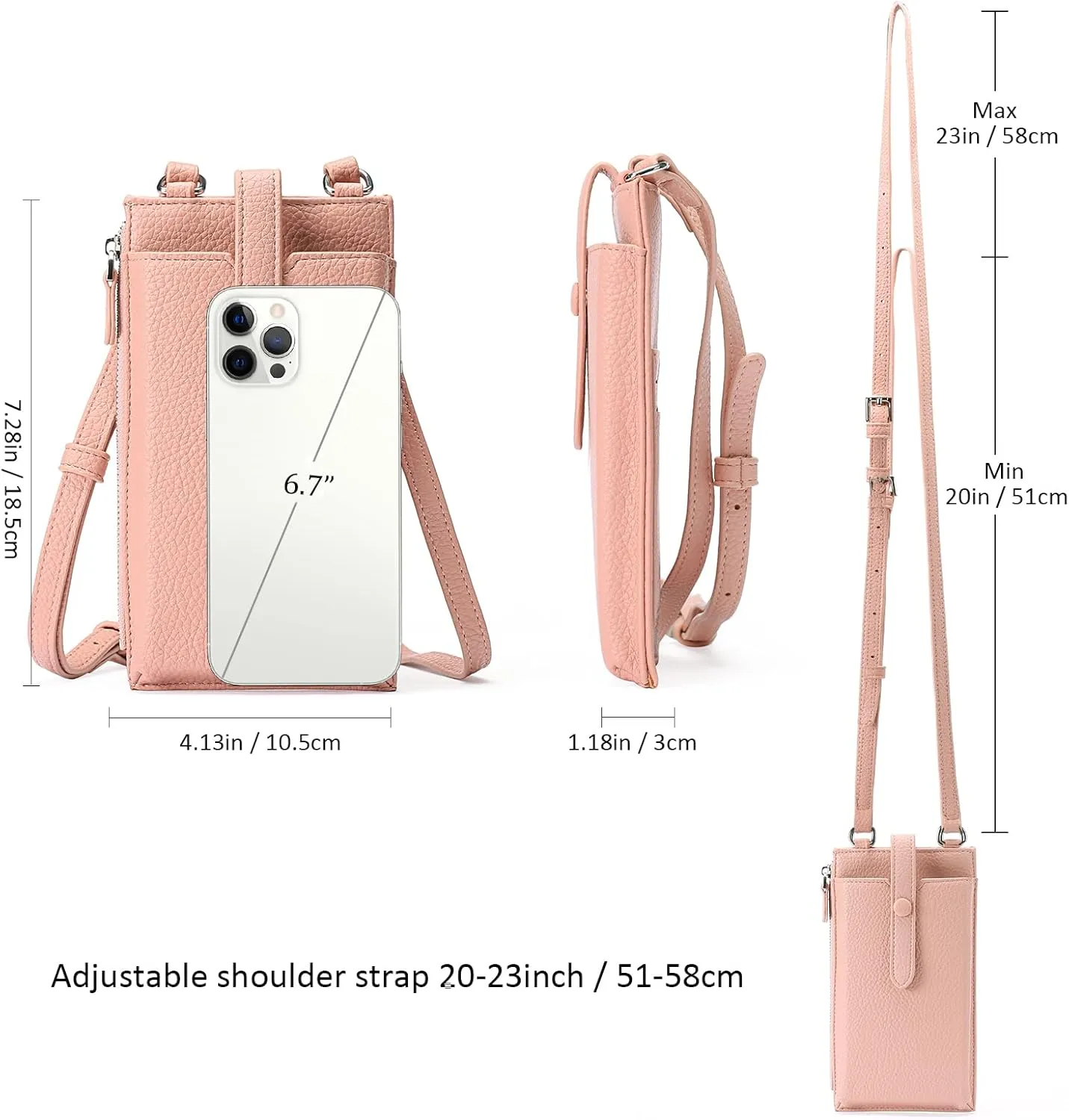 Lightweight Small Crossbody Bags for Women Vegan Leather Cell Phone Purses with Adjustable Strap and Card Slots