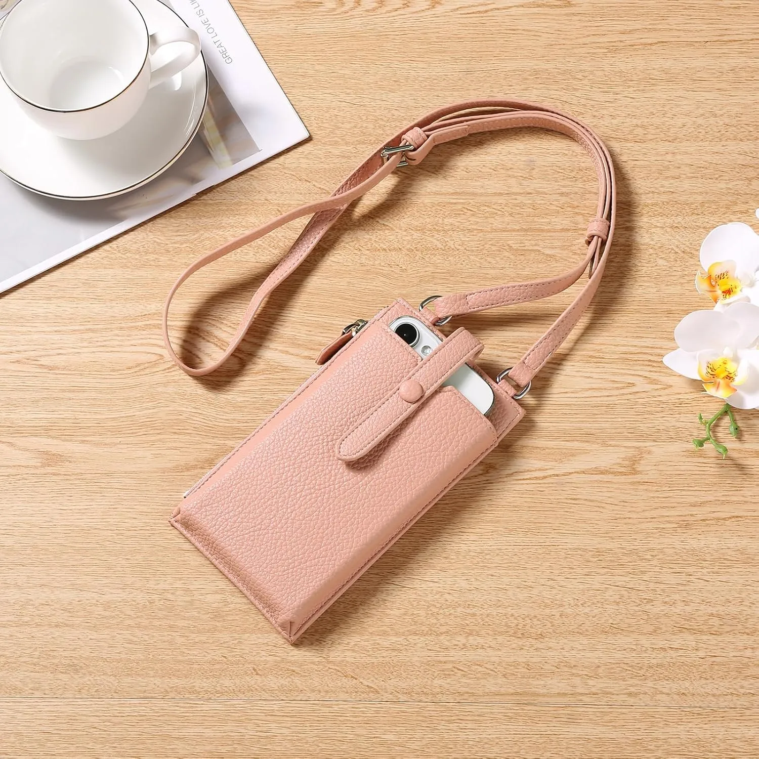 Lightweight Small Crossbody Bags for Women Vegan Leather Cell Phone Purses with Adjustable Strap and Card Slots