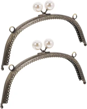 LIOOBO 2Pcs Floral Purse Frame Clasp Elegant Replacement Handles for Bag Making Sturdy Construction for Crafts for Handbags and