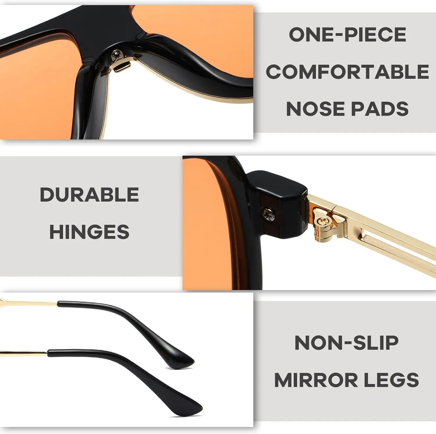 LIXX Retro '80s-Style Pilot Sunglasses with Luxe Gold Accents, UV400 Protection, Metal Frame, and Cowboy Chic