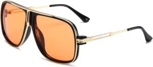 LIXX Retro '80s-Style Pilot Sunglasses with Luxe Gold Accents, UV400 Protection, Metal Frame, and Cowboy Chic