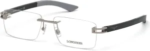 Longines Eyeglasses LG 5006 -H 014 Shiny Light Ruthenium, Rubberized Black & Gre