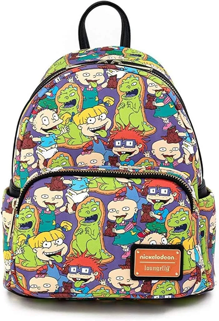 Loungefly Rugrats All Over Print Womens Double Strap Shoulder Bag Purse