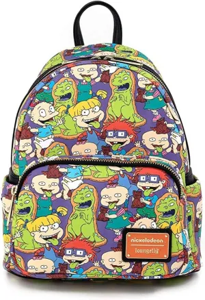 Loungefly Rugrats All Over Print Womens Double Strap Shoulder Bag Purse