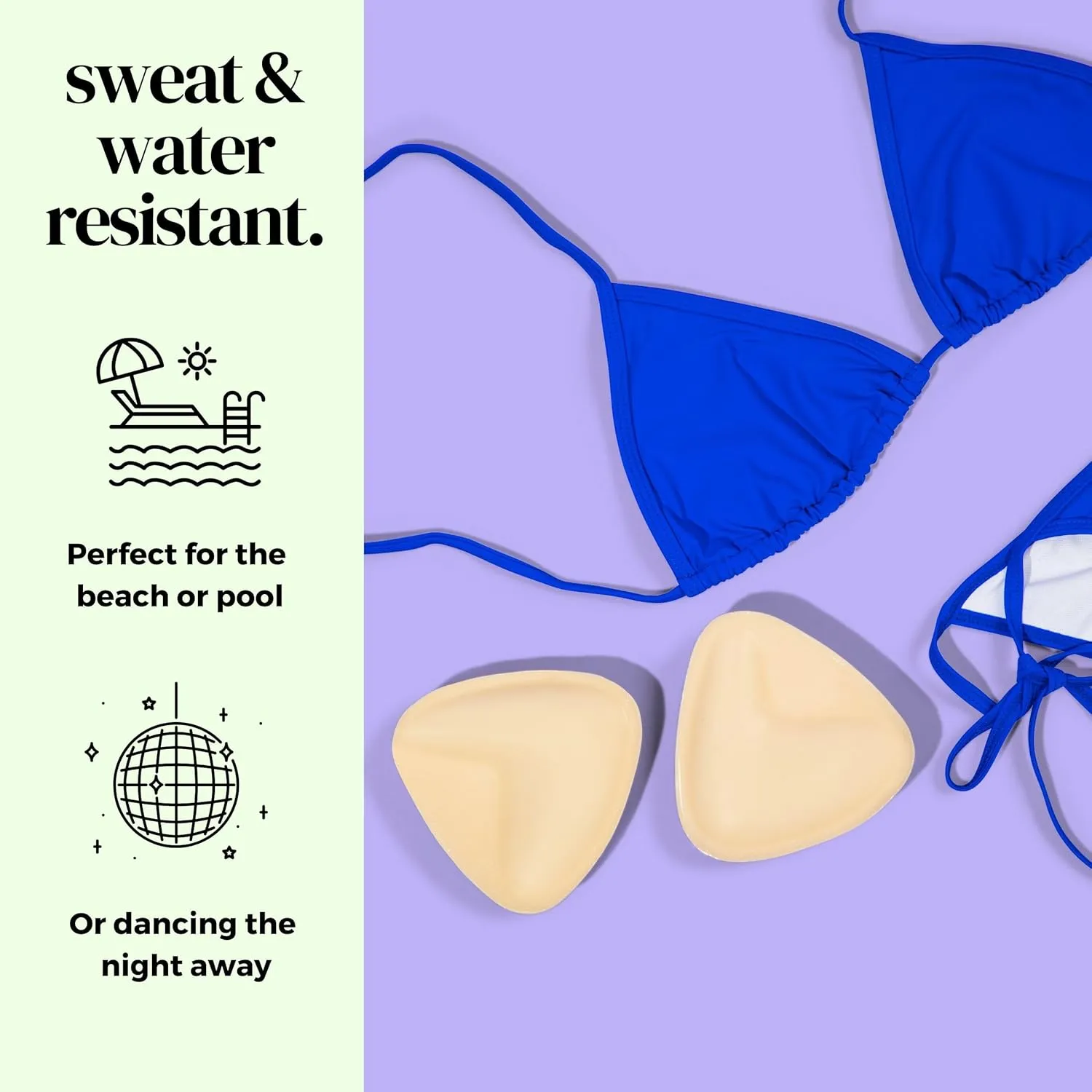 love & nuuna Double Sided Sticky Push Up Bra Inserts - Reusable Adhesive Bra with Padding - Sticky Bra for Dresses Bikinis