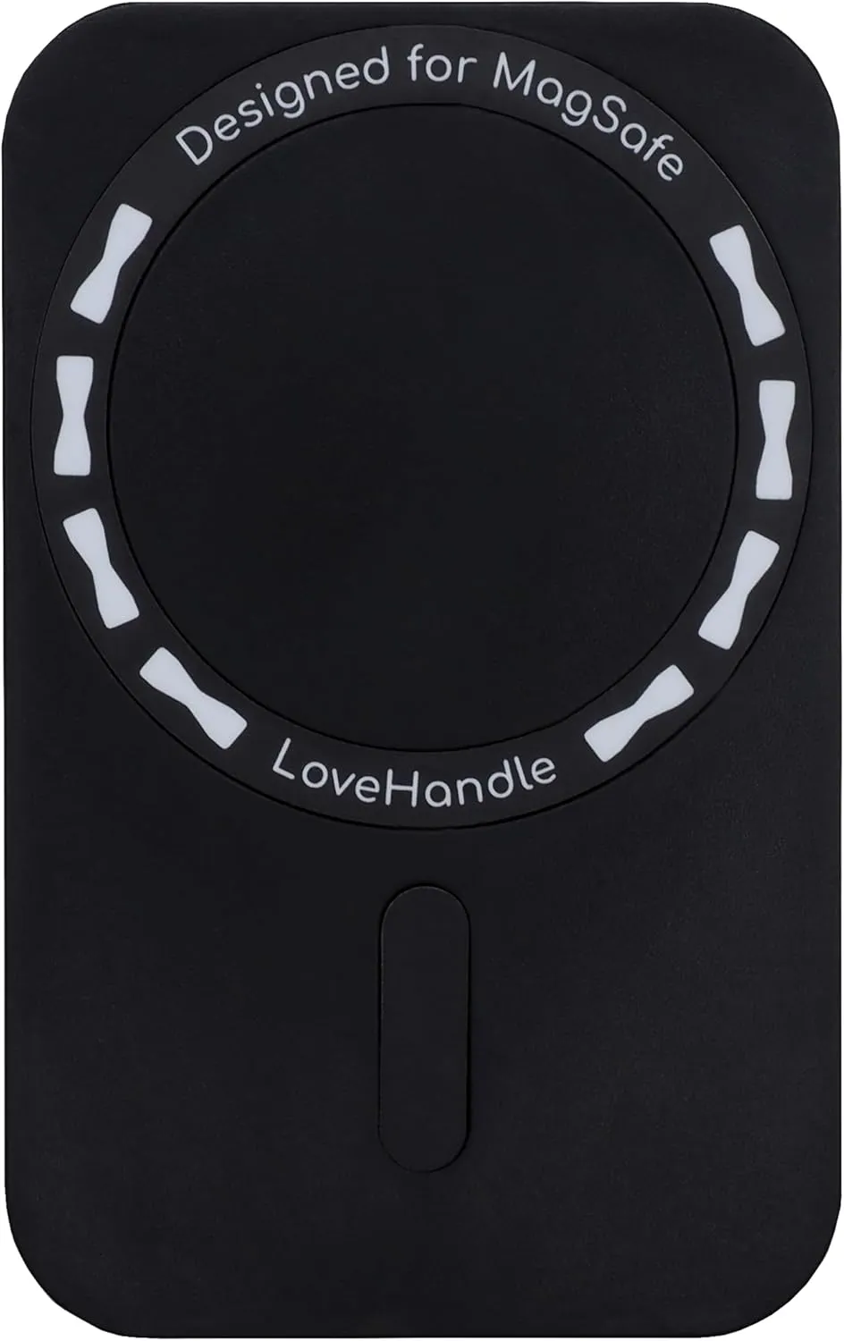 LoveHandle PRO MagSafe Compatible Magnetic Phone Grip w/Kickstand - Mount, Strap and Stand for Smartphone and Tablet - MagSafe Ring Included - Fits All Devices - Black Leopard