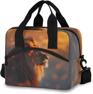 Lovely Lion Real Lunch Box for Men Women Adults Insulated Lunch Bag Cooler Bag with Adjustable Shoulder Strap for Work Picnic Travel