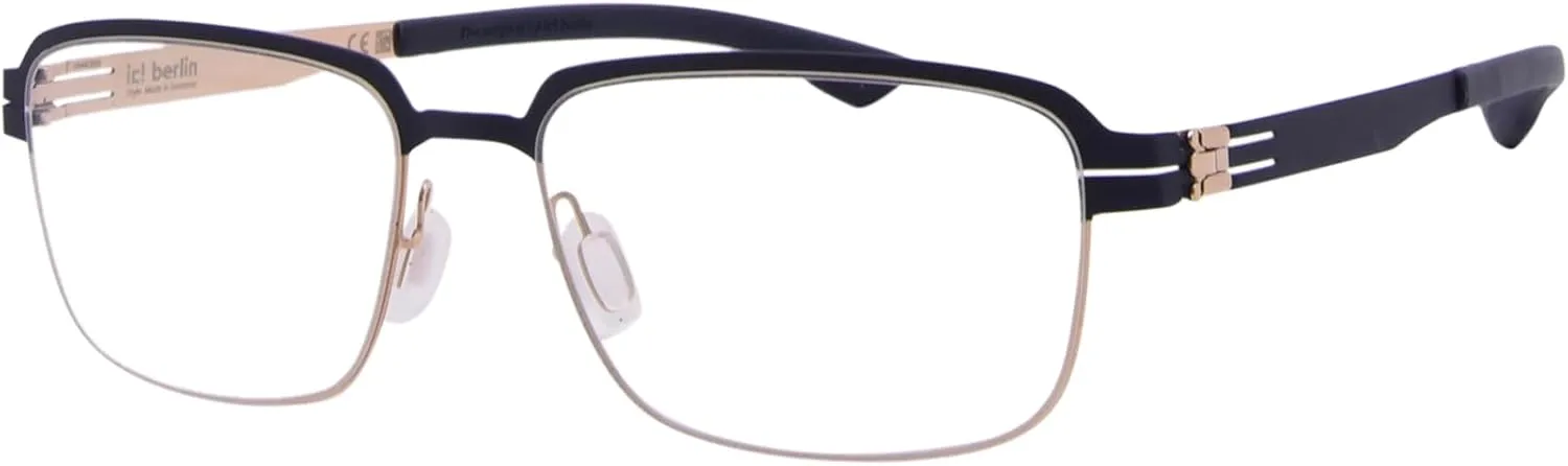 Luan Eyeglasses Men's Gold/Marine Blue Full Rim Square Shape 53mm