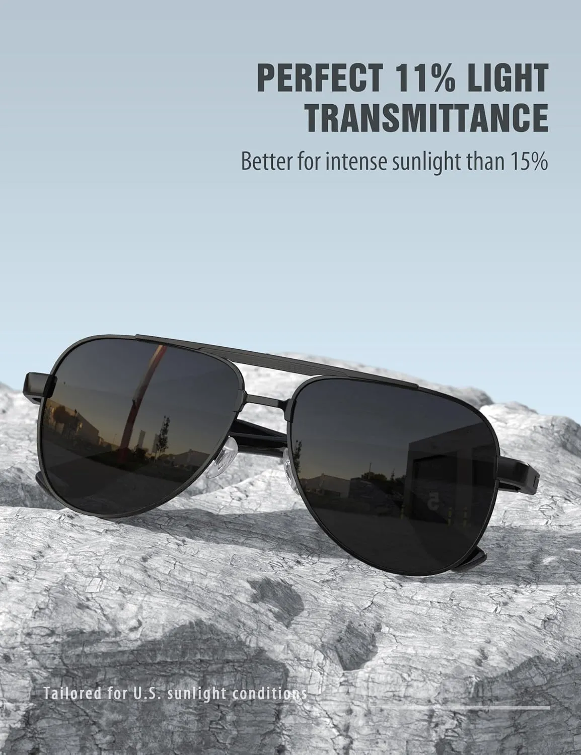 LUENX Aviator Sunglasses for Men Polarized Trendy Shades Driving UV 400 Protection
