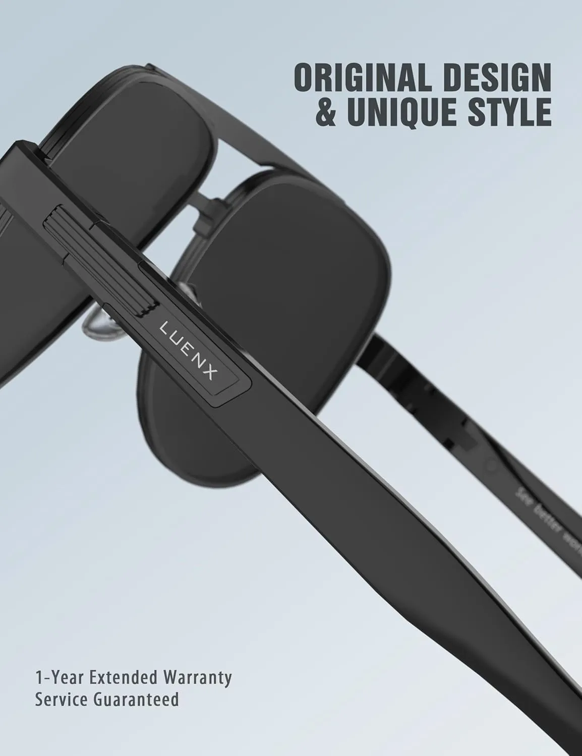 LUENX Aviator Sunglasses for Men Polarized Trendy Shades Driving UV 400 Protection