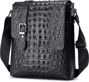 LUKZIJAES Genuine Leather Shoulder Bag Men Messenger Handbag Lightweight Sling Crossbody Bag