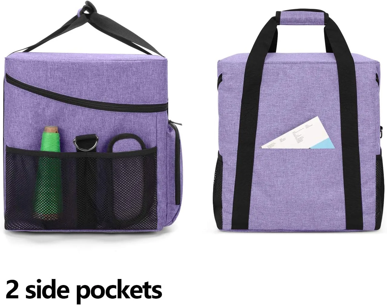 LUXJA Serger Case for Most Standard Overlock Machines, Serger Bag with Accessories Storage Pockets (Patented Design), Purple