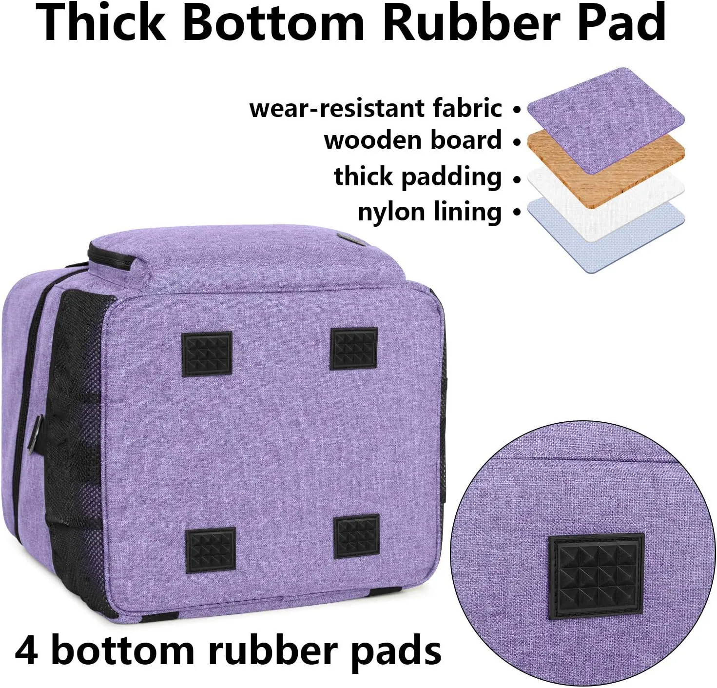 LUXJA Serger Case for Most Standard Overlock Machines, Serger Bag with Accessories Storage Pockets (Patented Design), Purple