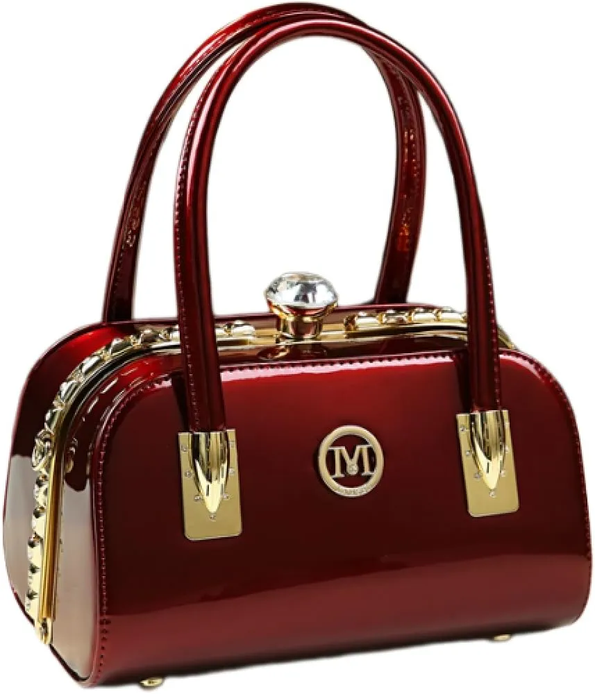Luxury Fashion Leather Women Evening Bag, Small Top Handle Satchel Crossbody Handbag, Diamonds Purse for Party, Cosmetic Bag