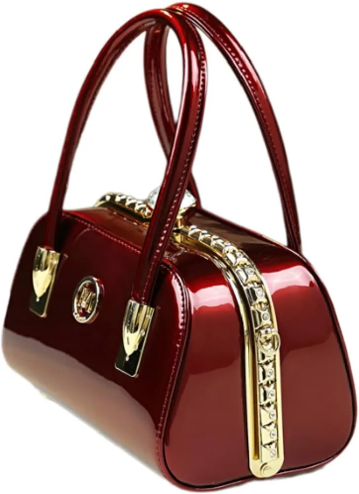 Luxury Fashion Leather Women Evening Bag, Small Top Handle Satchel Crossbody Handbag, Diamonds Purse for Party, Cosmetic Bag