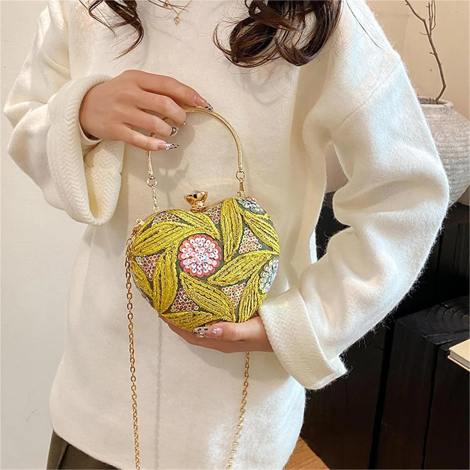 Luxury Gold Women Party Evening Bag Crossbody Hand Bag