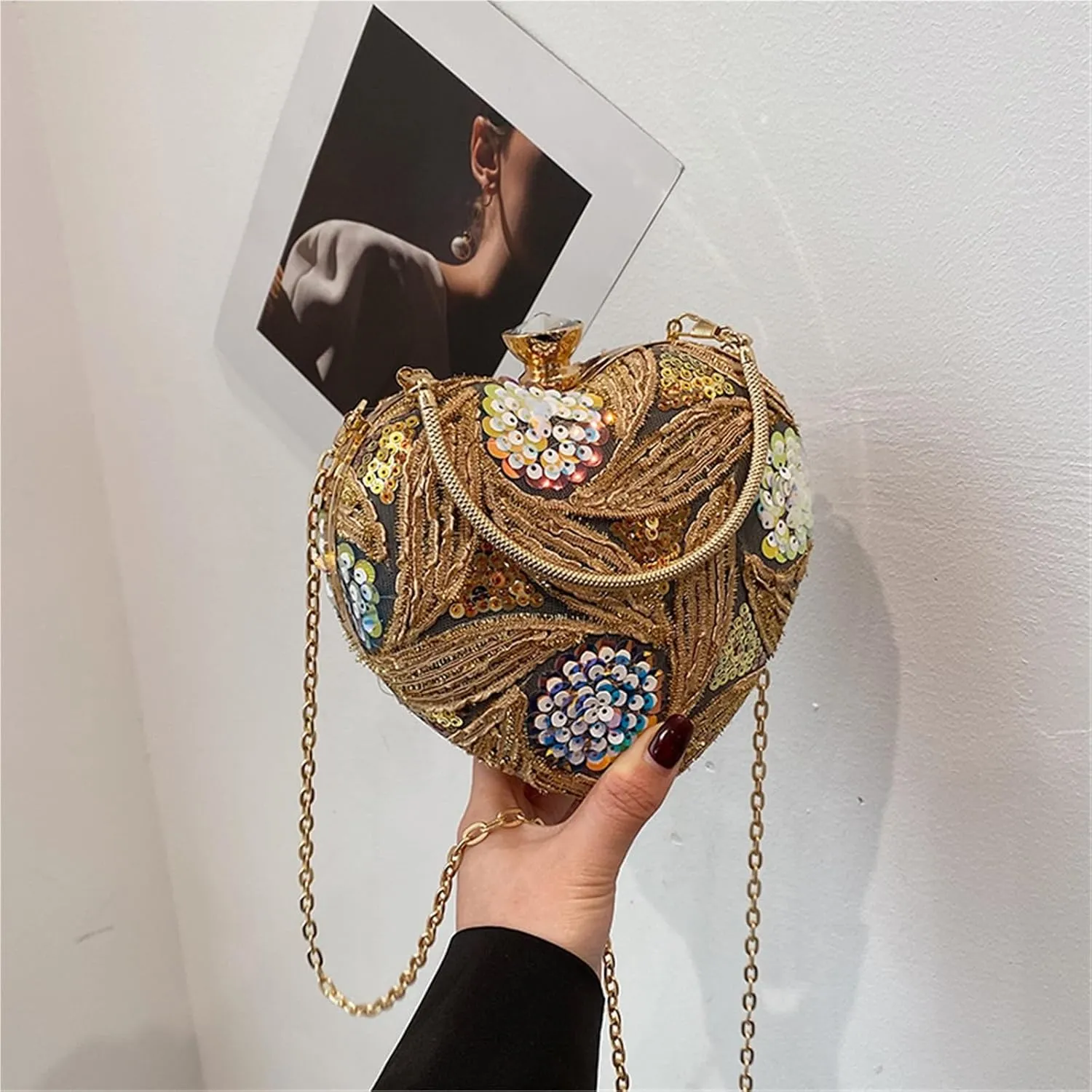 Luxury Gold Women Party Evening Bag Crossbody Hand Bag