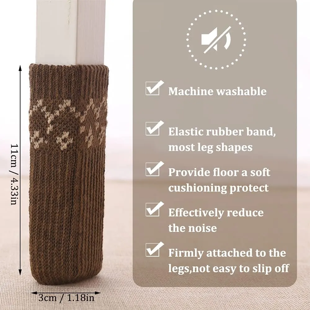 LZYMSZ Knitted Chair Leg Protectors, 40PCS Chair Leg Socks Non Slip No Scratch No Noise Furniture Table Feet Covers, Elastic Knitting Wool Furniture Socks Sliders for Hardwood Floors