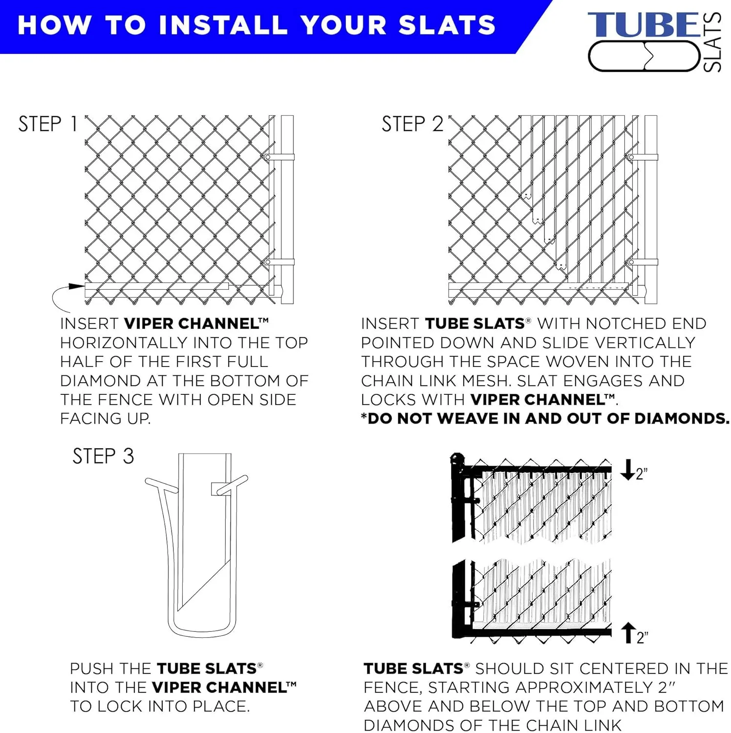 Made in America Privacy Inserts for Chain-Link Fence, Double-Wall Vertical Bottom-Locking Slats for 5' Fence Height (White)